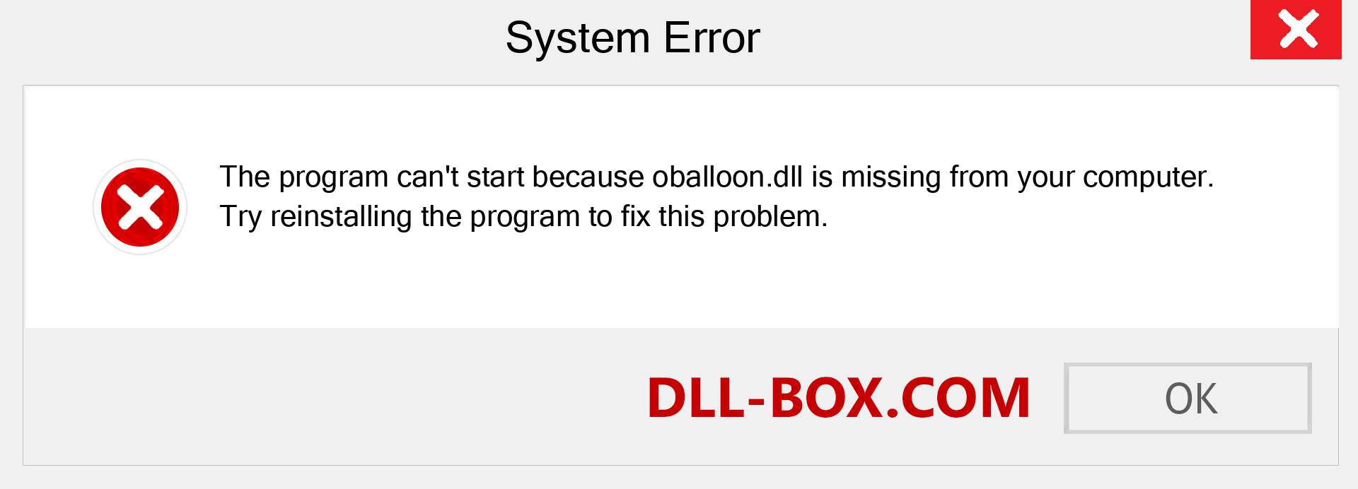  oballoon.dll file is missing?. Download for Windows 7, 8, 10 - Fix  oballoon dll Missing Error on Windows, photos, images